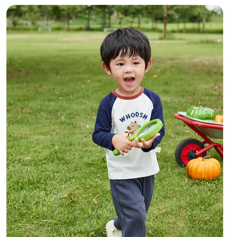 Boys Long Sleeve T-Shirt Spring Color Blocked Toddler Loose Fit — feature 8