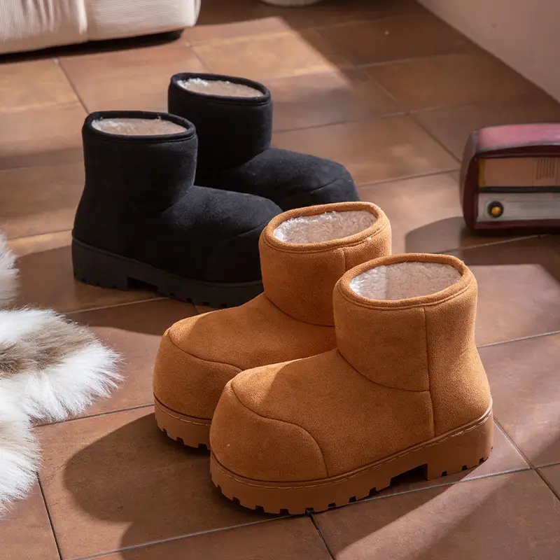 Thick-Soled Height-Increasing Cotton Slippers for Women, Snow Boots, Bread Boots for Women, 2025 Winter New Style, Knee-High Thickeneded Cotton Boots - Image 7