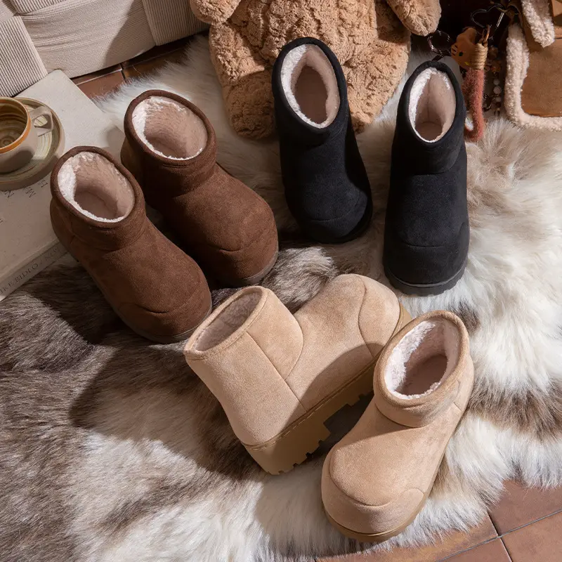 Thick-Soled Height-Increasing Cotton Slippers for Women, Snow Boots, Bread Boots for Women, 2025 Winter New Style, Knee-High Thickeneded Cotton Boots - Image 8