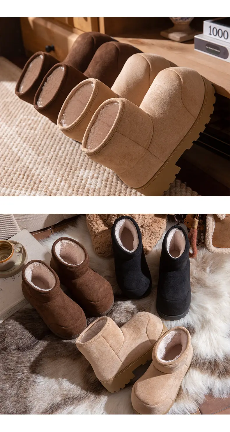 Thick-Soled Height-Increasing Cotton Slippers for Women, Snow Boots, Bread Boots for Women, 2025 Winter New Style, Knee-High Thickeneded Cotton Boots — feature 8