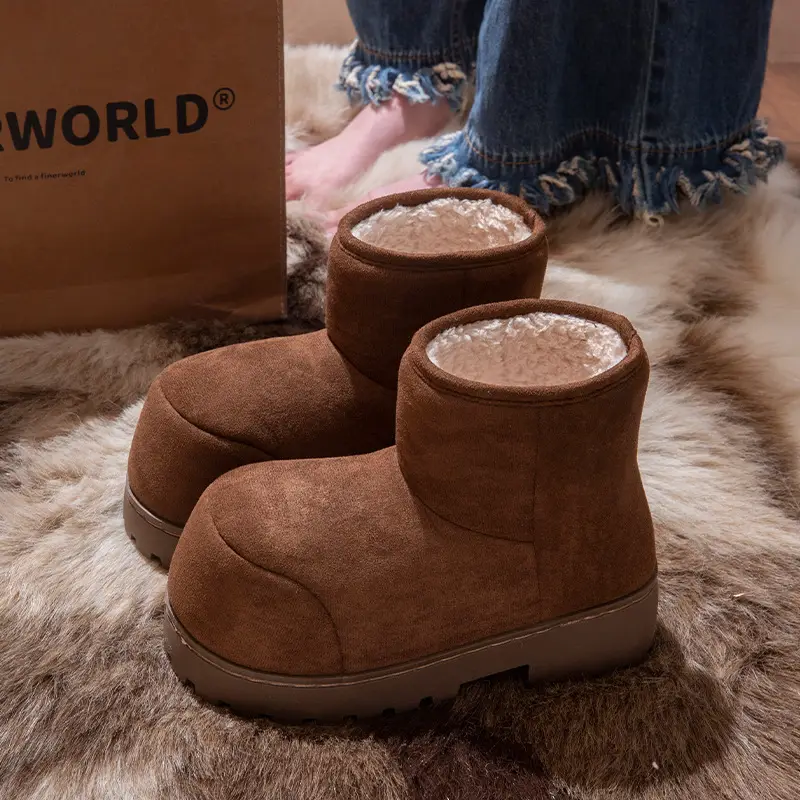 Thick-Soled Height-Increasing Cotton Slippers for Women, Snow Boots, Bread Boots for Women, 2025 Winter New Style, Knee-High Thickeneded Cotton Boots - Image 3