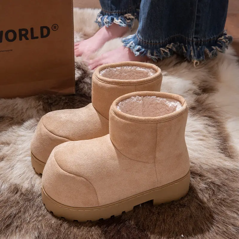 Thick-Soled Height-Increasing Cotton Slippers for Women, Snow Boots, Bread Boots for Women, 2025 Winter New Style, Knee-High Thickeneded Cotton Boots - Image 4