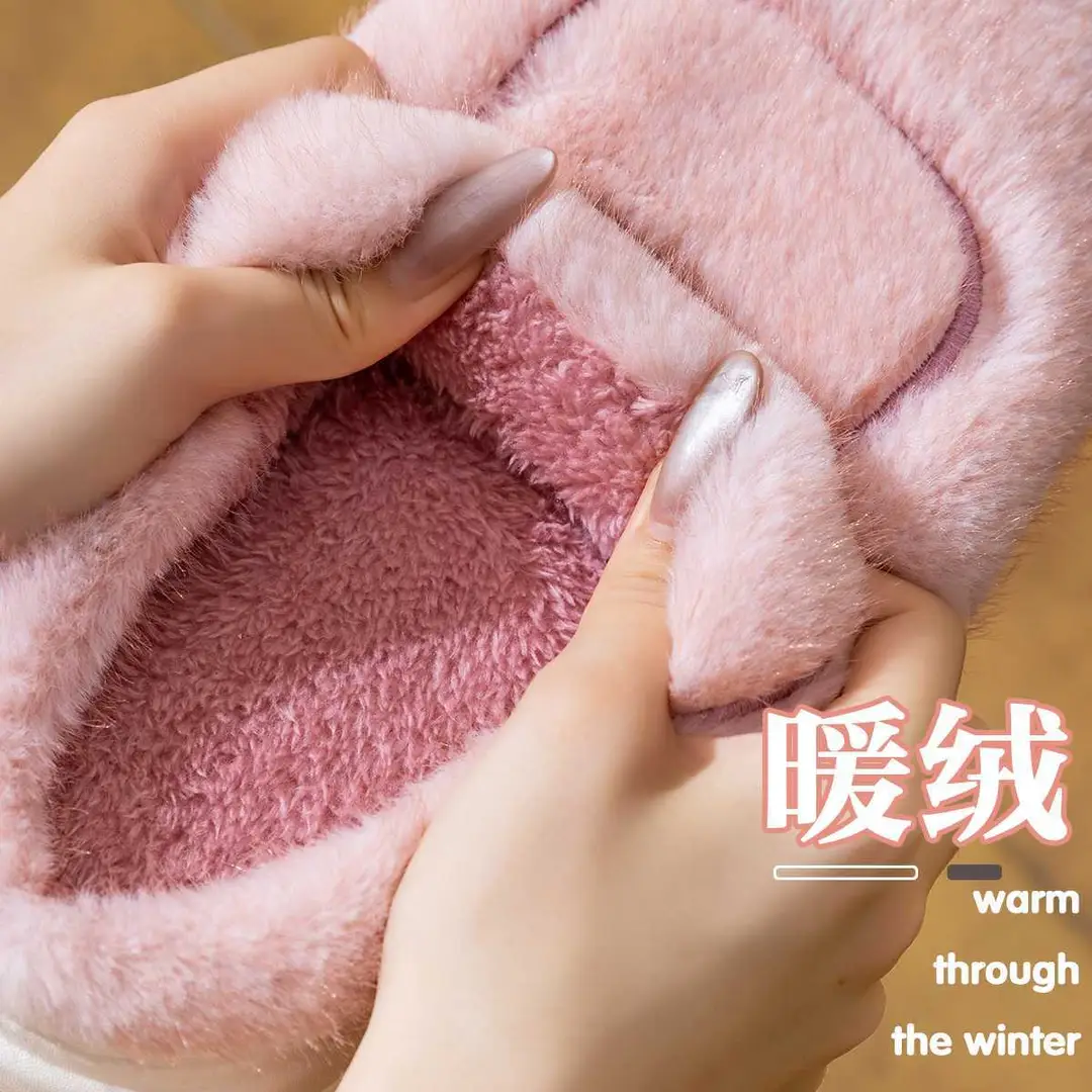 Women's Winter New Thick-Soled Cotton Slippers That Feel Like Stepping on Shit, Thickeneded, Warm and Comfortable, Household Non-Slip Family Style Wool Slippers for Men