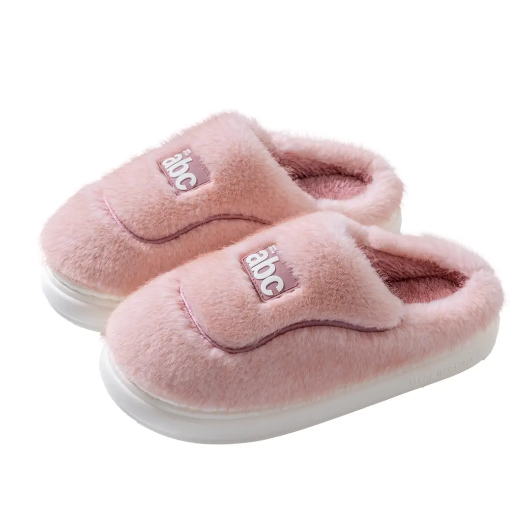 Women's Winter New Thick-Soled Cotton Slippers That Feel Like Stepping on Shit, Thickeneded, Warm and Comfortable, Household Non-Slip Family Style Wool Slippers for Men