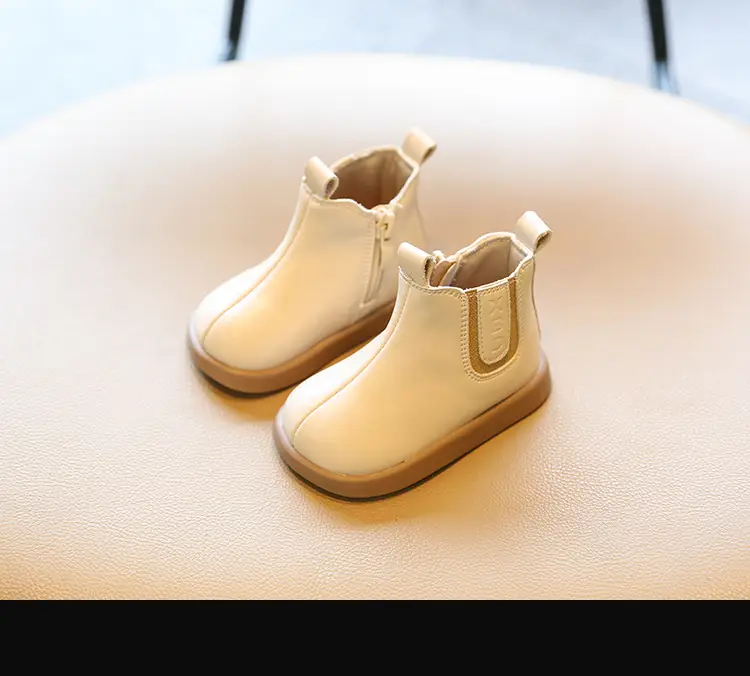 Black Leather Toddler Boots with Heat-Resistant Finish — feature 7