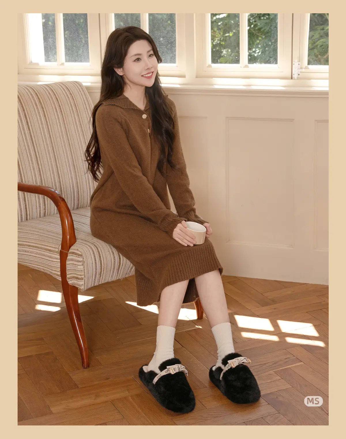 Women's Fleece Lined Rabbit Fur Slippers Winter Warm Anti-Slip — feature 8