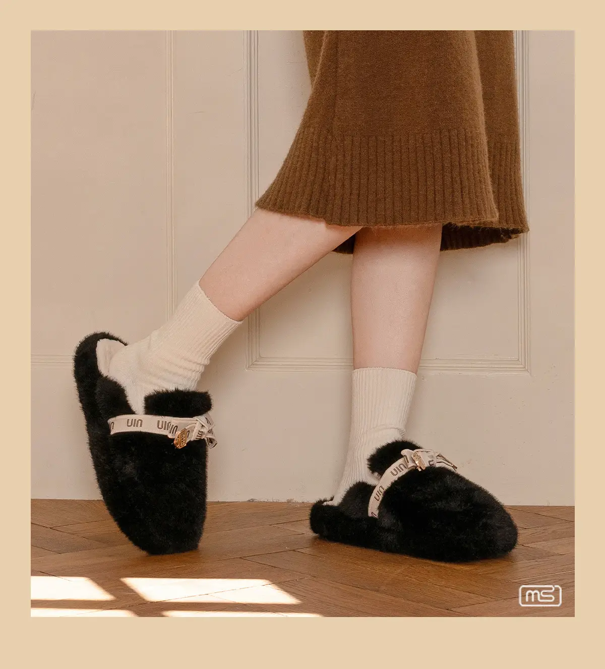 Women's Fleece Lined Rabbit Fur Slippers Winter Warm Anti-Slip — feature 9