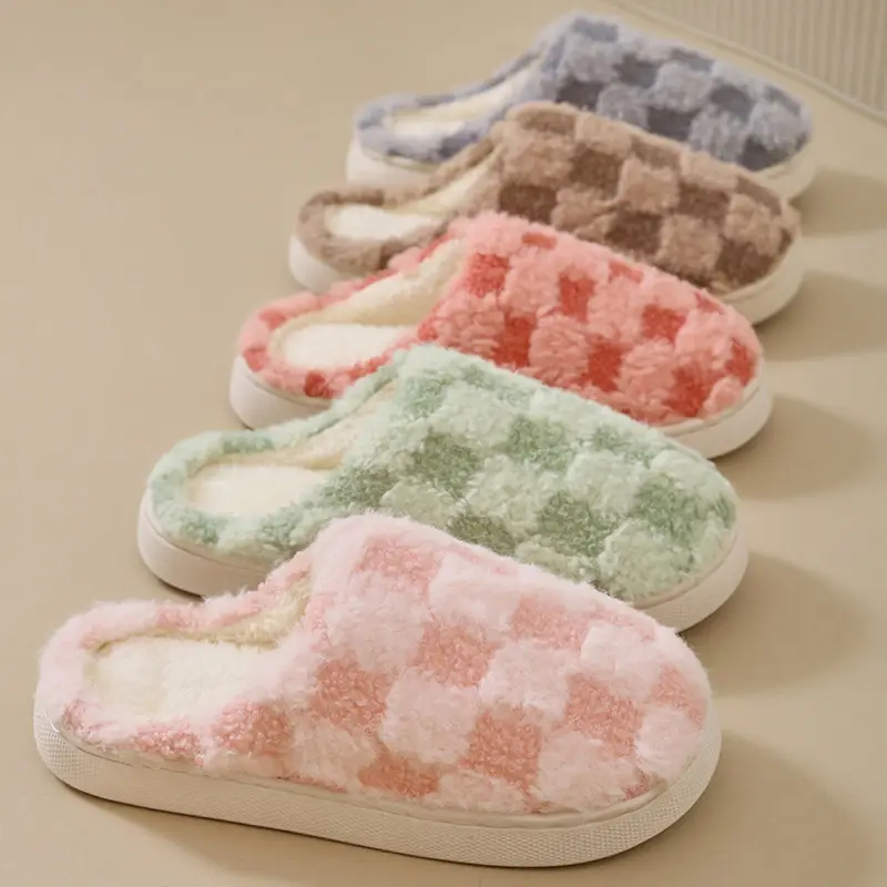 Cute Pink Fleece Slippers for Women Autumn Winter - Image 7
