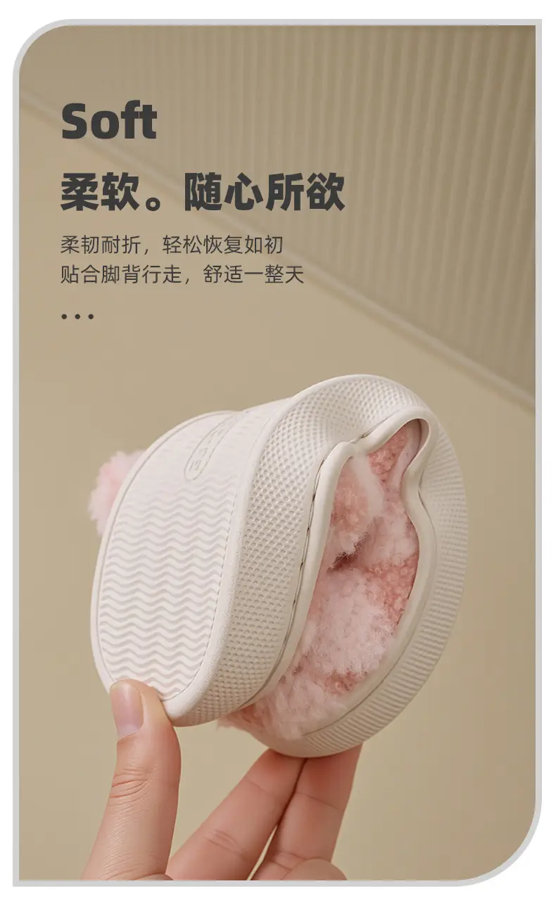 Cute Pink Fleece Slippers for Women Autumn Winter — feature 10