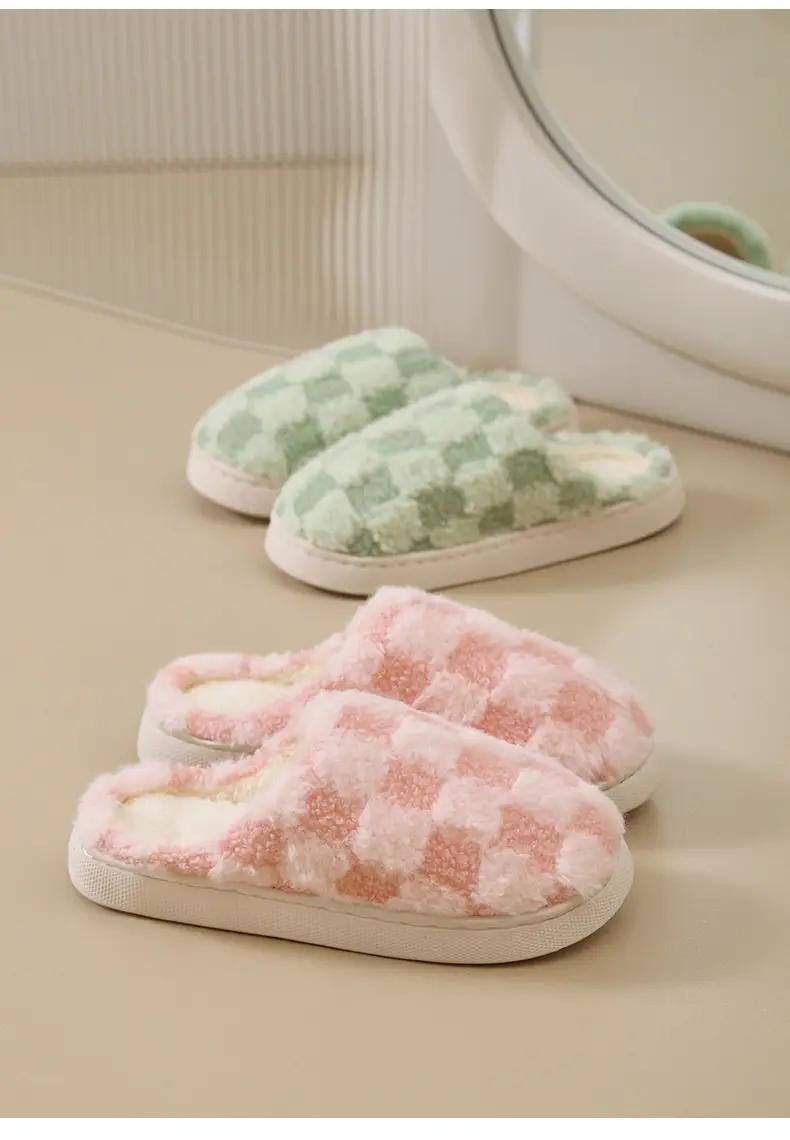 Cute Pink Fleece Slippers for Women Autumn Winter — feature 6