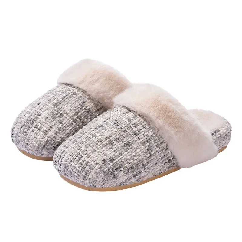 Cotton Slippers for Women, Autumn and Winter Indoor Slippers, Home Cotton Shoes, Warm Home Fleece-Lined Floor Plush Toe-Cap Cotton Slippers - Image 8