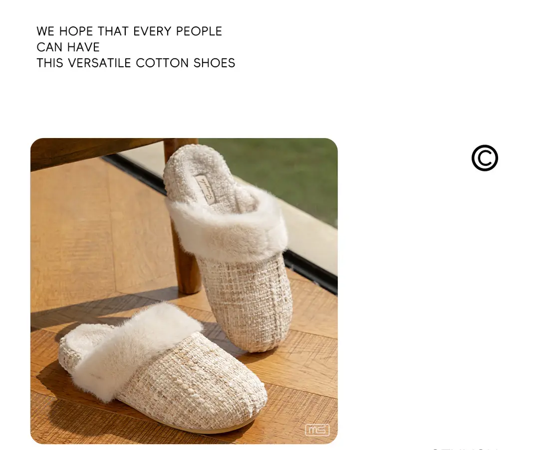 Cotton Slippers for Women, Autumn and Winter Indoor Slippers, Home Cotton Shoes, Warm Home Fleece-Lined Floor Plush Toe-Cap Cotton Slippers — feature 4