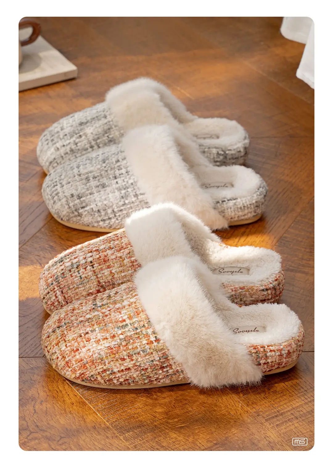 Cotton Slippers for Women, Autumn and Winter Indoor Slippers, Home Cotton Shoes, Warm Home Fleece-Lined Floor Plush Toe-Cap Cotton Slippers — feature 7