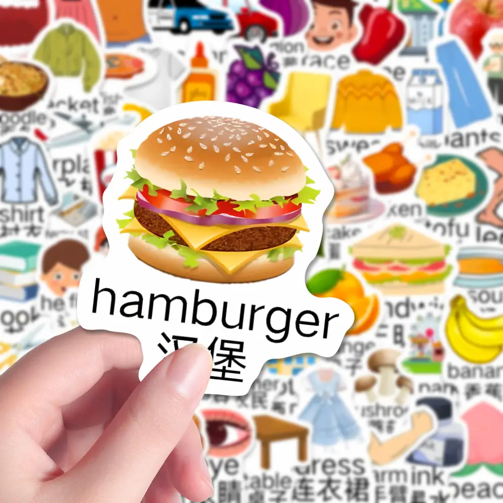 260 Primary School Special English Stickers for Kidsren Commonly Used Simple Words Enlightenment Notebook Handbook Stickers Waterproof - Image 4