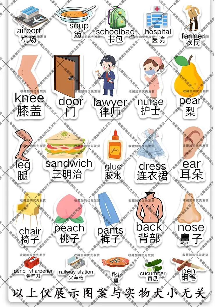 260 Primary School Special English Stickers for Kidsren Commonly Used Simple Words Enlightenment Notebook Handbook Stickers Waterproof — feature 6