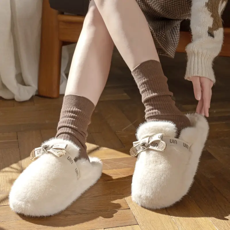 New Cotton Slippers for Women in Winter Thickeneded Couples Indoor Non-Slip Home Cute Plush Slippers Home Cotton Slippers for Men - Image 7