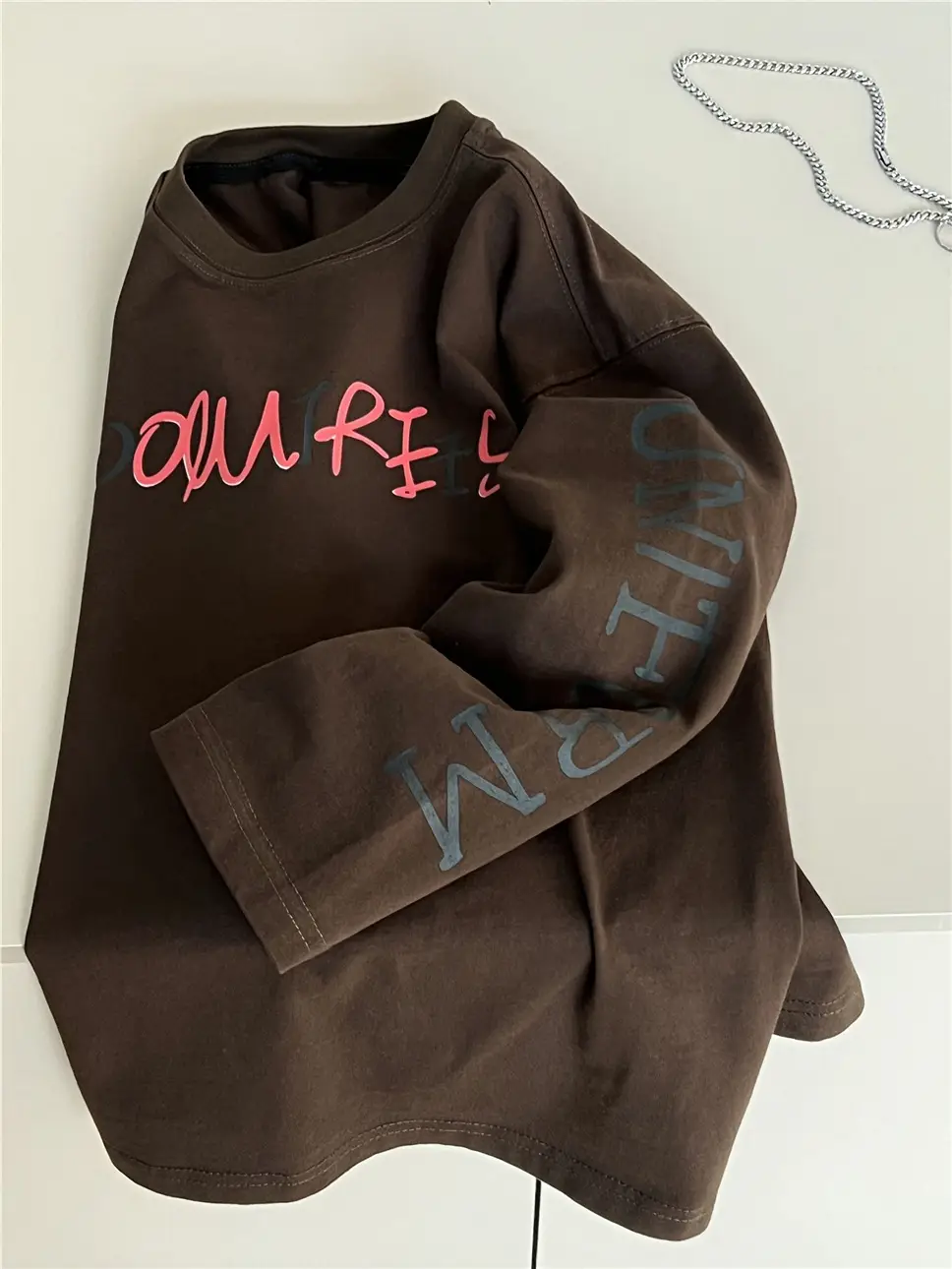 2026 Boys Long Sleeve Korean Style T-Shirt Brown Applique Embroidery - Image 5