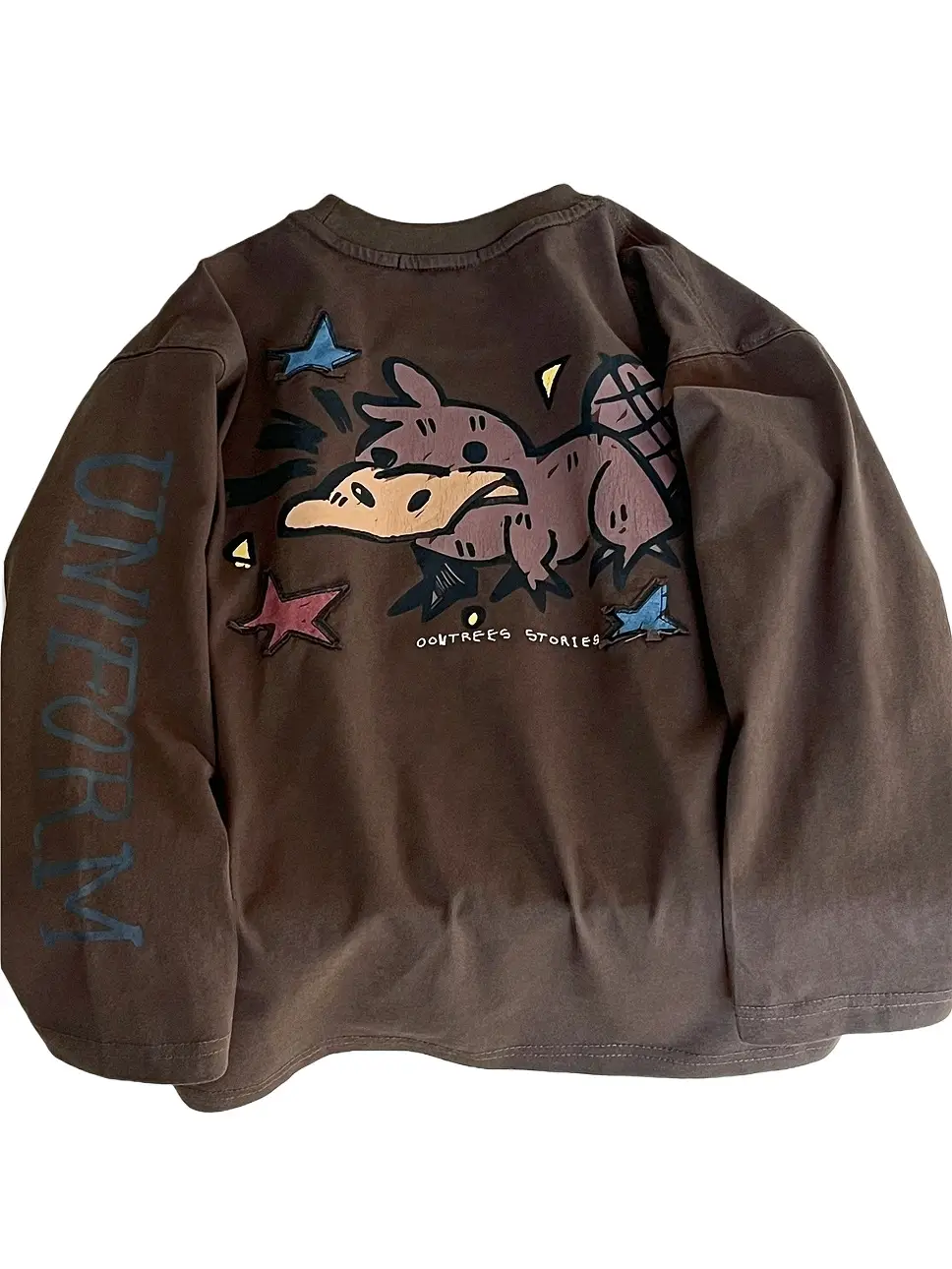 2026 Boys Long Sleeve Korean Style T-Shirt Brown Applique Embroidery - Image 6