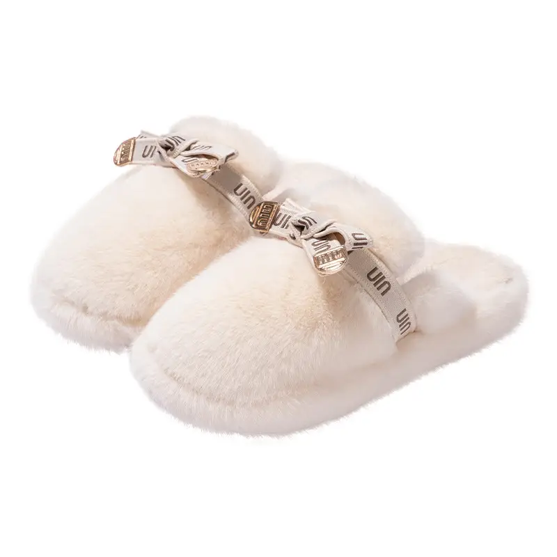 New Cotton Slippers for Women in Winter Thickened Versatile Indoor Non-Slip Home Cute Plush Slippers Home Cotton Slippers
