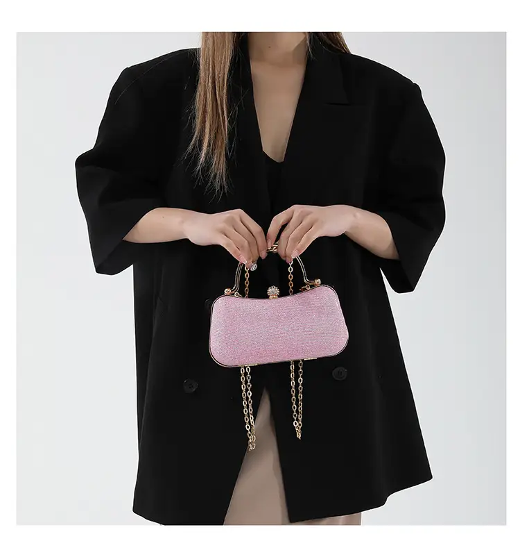 Textured Gold Women's Shoulder Bag with Chain Crossbody — feature 2