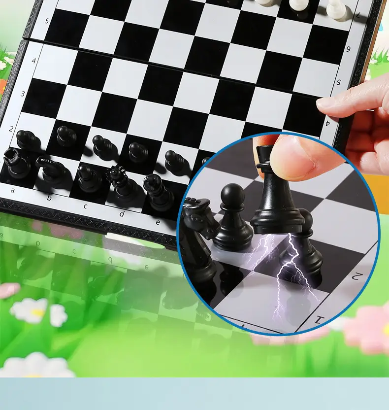 Chess with Magnetic Chess Pieces for Primary School Students and Kidsren's Chess Pieces Competition Special Portable Chess Backgammon Gift — feature 13