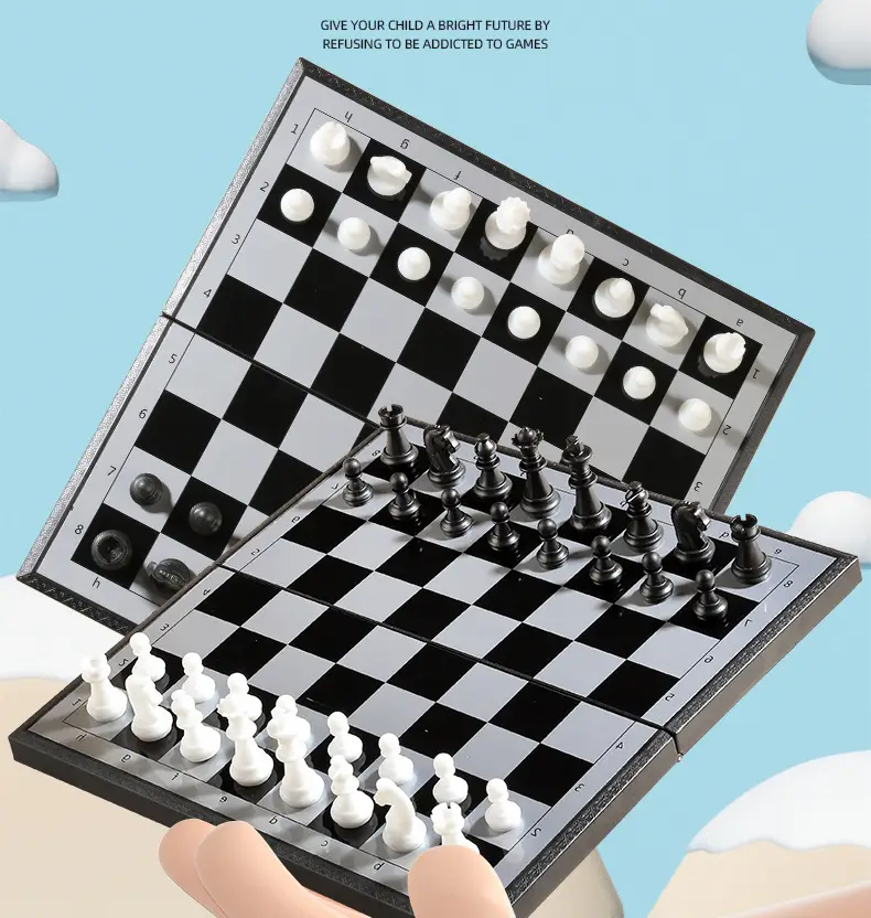 Chess with Magnetic Chess Pieces for Primary School Students and Kidsren's Chess Pieces Competition Special Portable Chess Backgammon Gift — feature 16