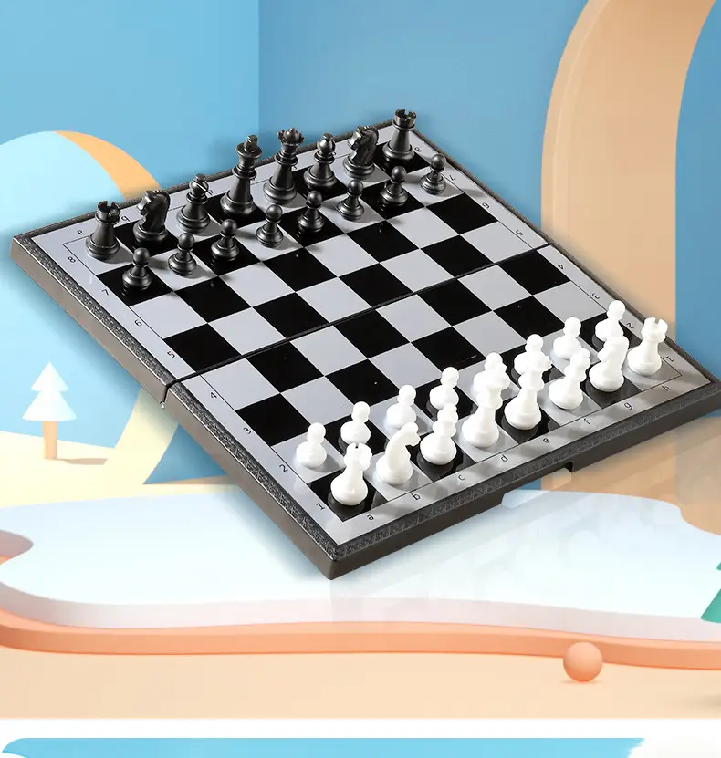 Chess with Magnetic Chess Pieces for Primary School Students and Kidsren's Chess Pieces Competition Special Portable Chess Backgammon Gift — feature 6