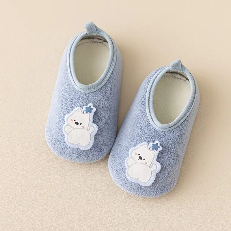 Non-Slip Thick Baby Floor Socks Blue Winter