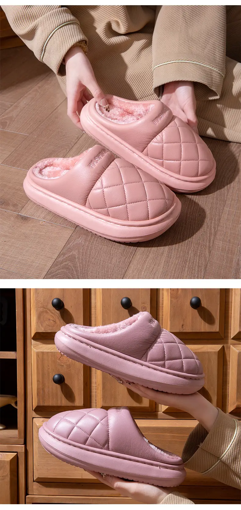 Elderly Waterproof Cotton Slippers for Women, Autumn and Winter Non-Slip 2025 New Warm Closed-Back Middle-Aged and Elderly Cotton Shoes for Men, Suitable for Outdoor Wear — feature 12