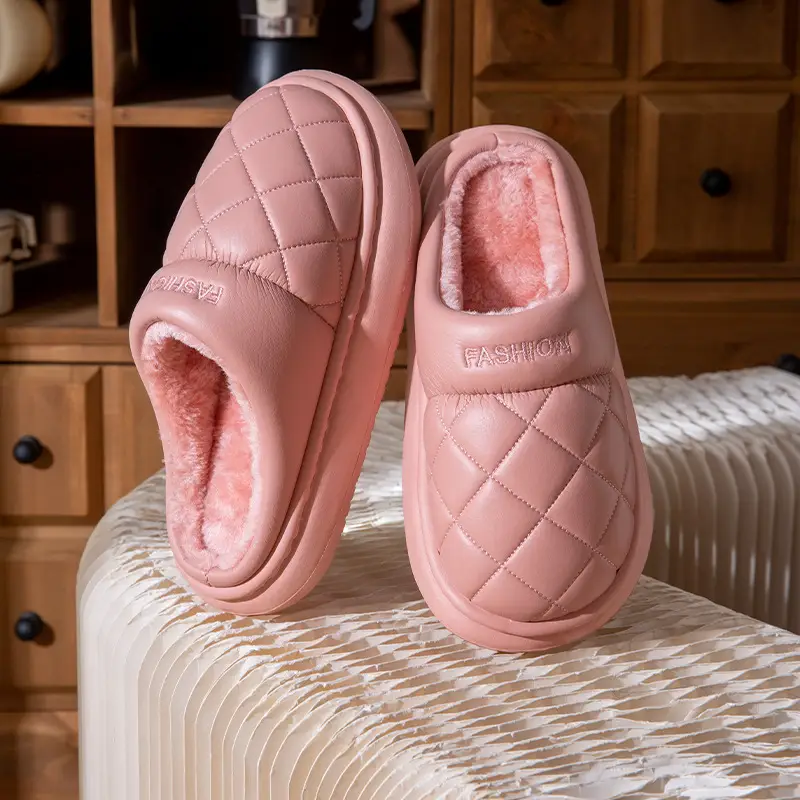 Elderly Waterproof Cotton Slippers for Women, Autumn and Winter Non-Slip 2025 New Warm Closed-Back Middle-Aged and Elderly Cotton Shoes for Men, Suitable for Outdoor Wear - Image 2