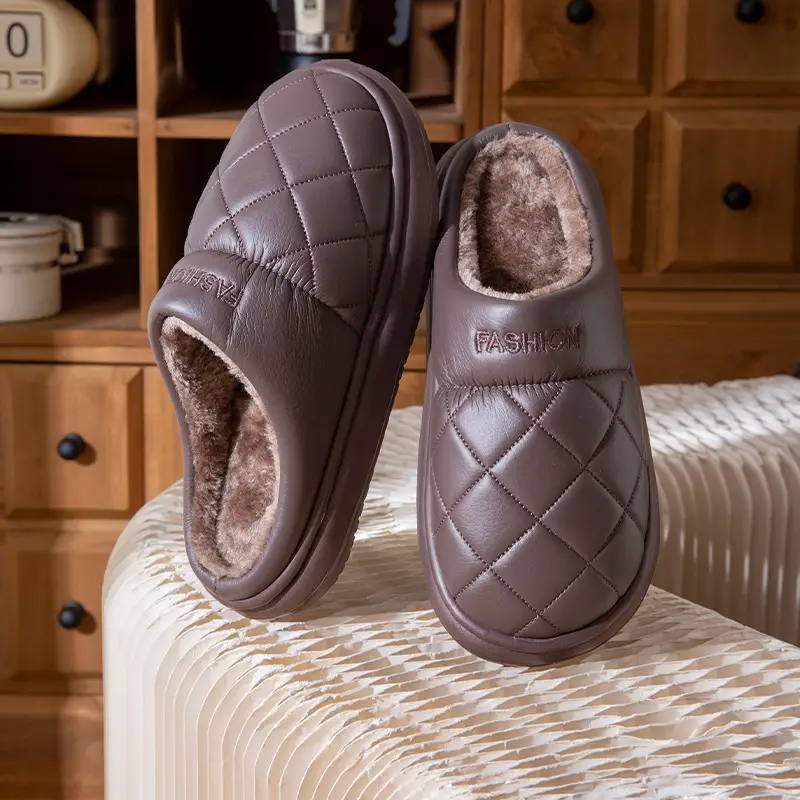 Elderly Waterproof Cotton Slippers for Women, Autumn and Winter Non-Slip 2025 New Warm Closed-Back Middle-Aged and Elderly Cotton Shoes for Men, Suitable for Outdoor Wear - Image 3