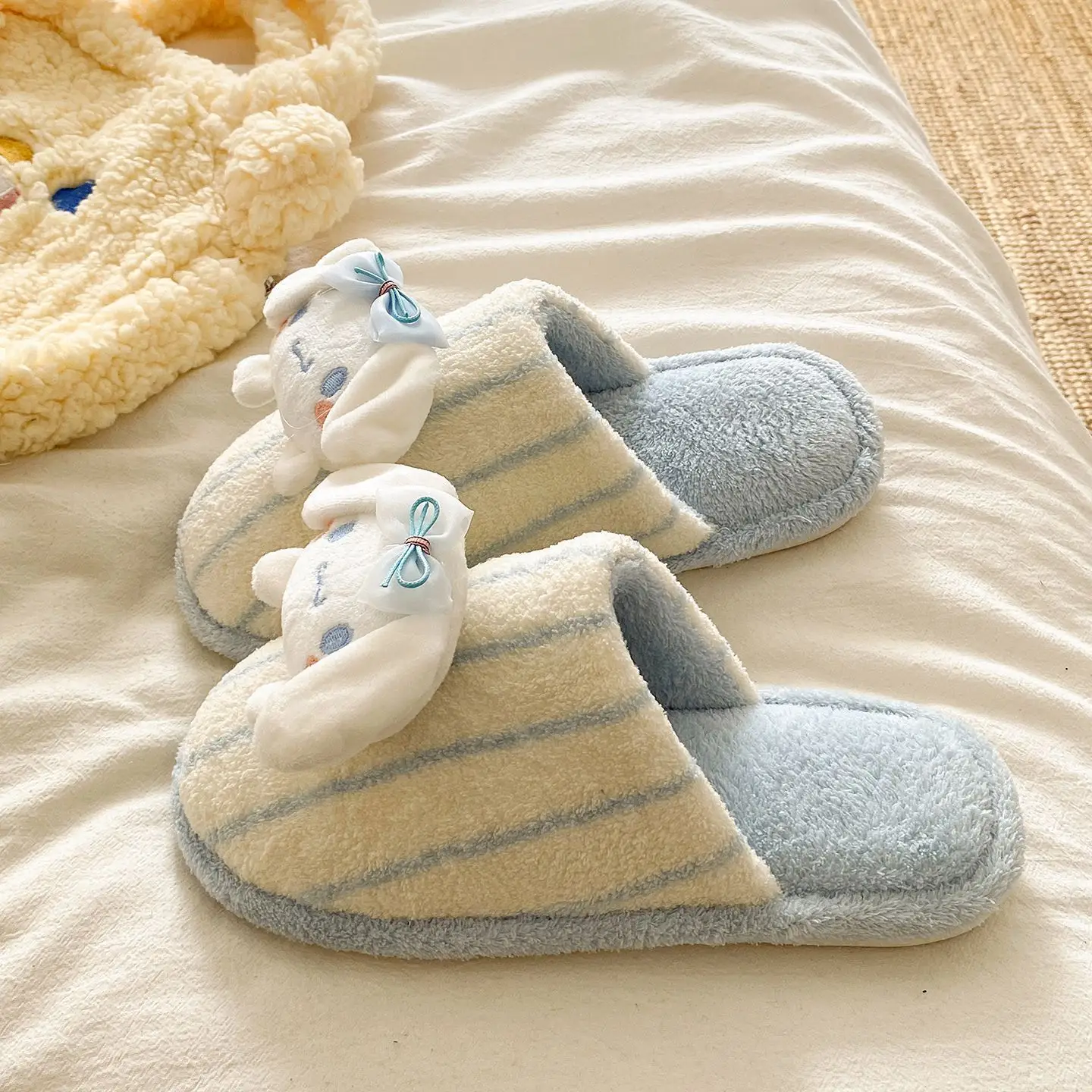 Women Cotton Cartoon Slippers Pink Bow - Image 4
