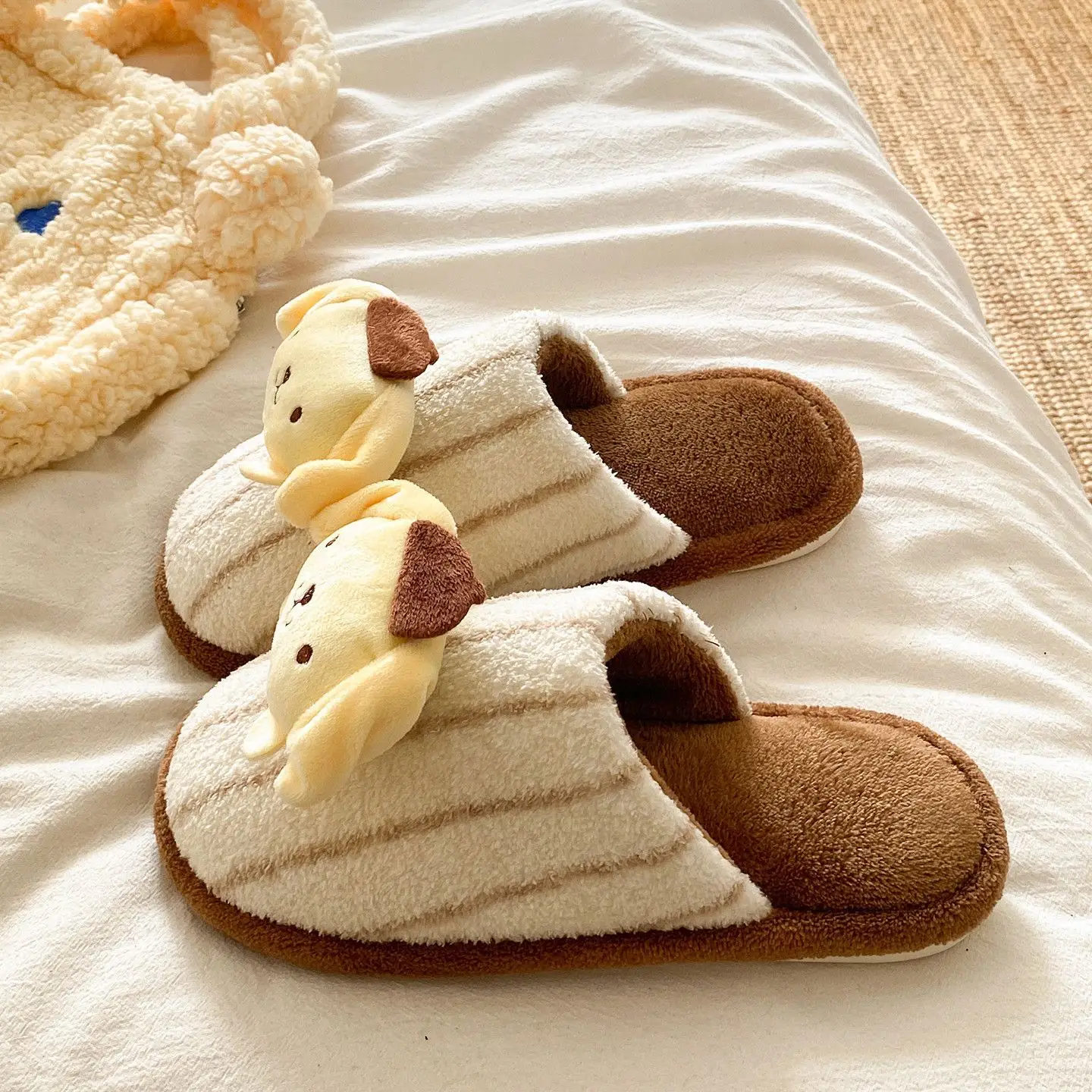 Women Cotton Cartoon Slippers Pink Bow - Image 6