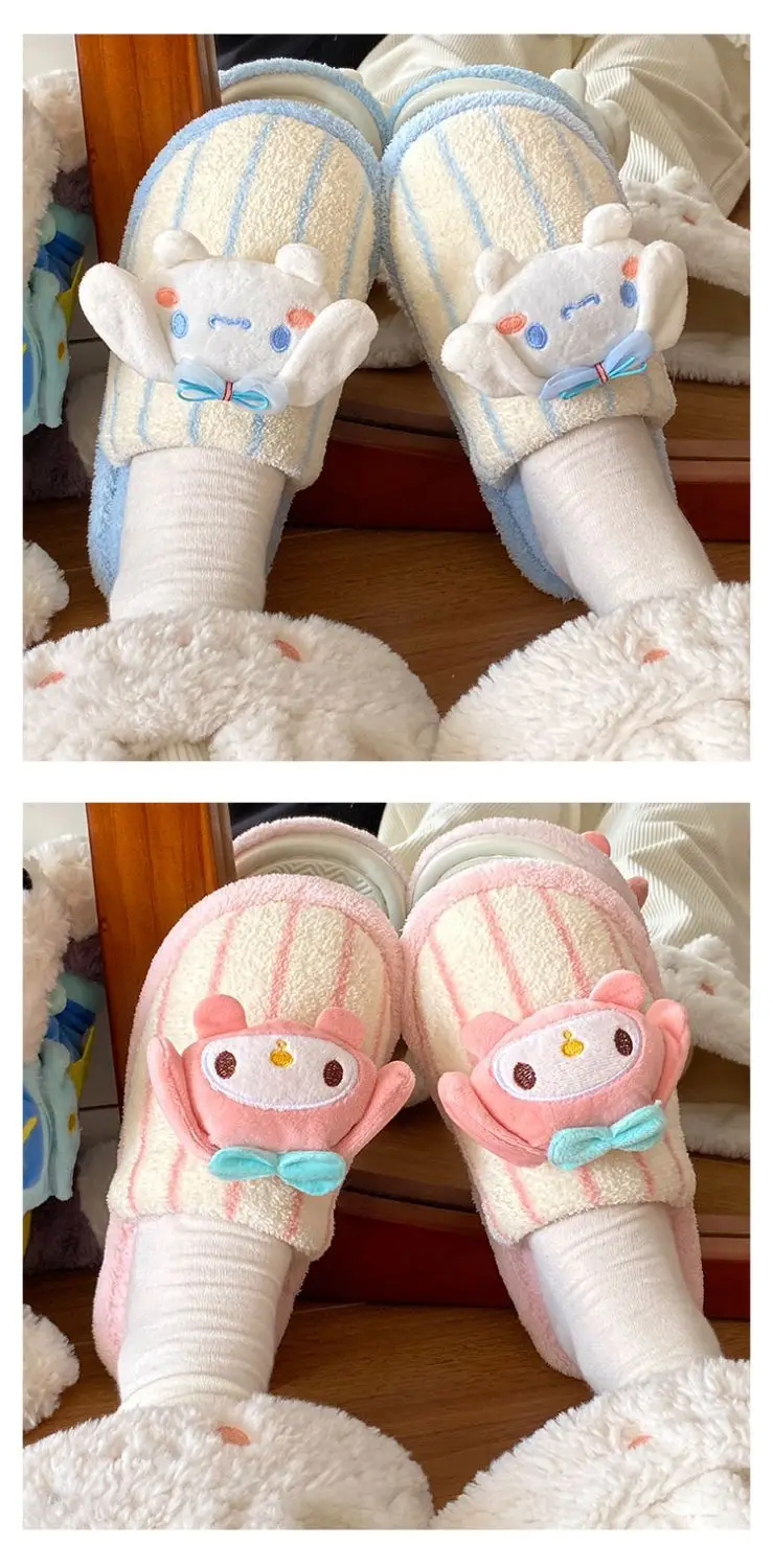 Women Cotton Cartoon Slippers Pink Bow — feature 10