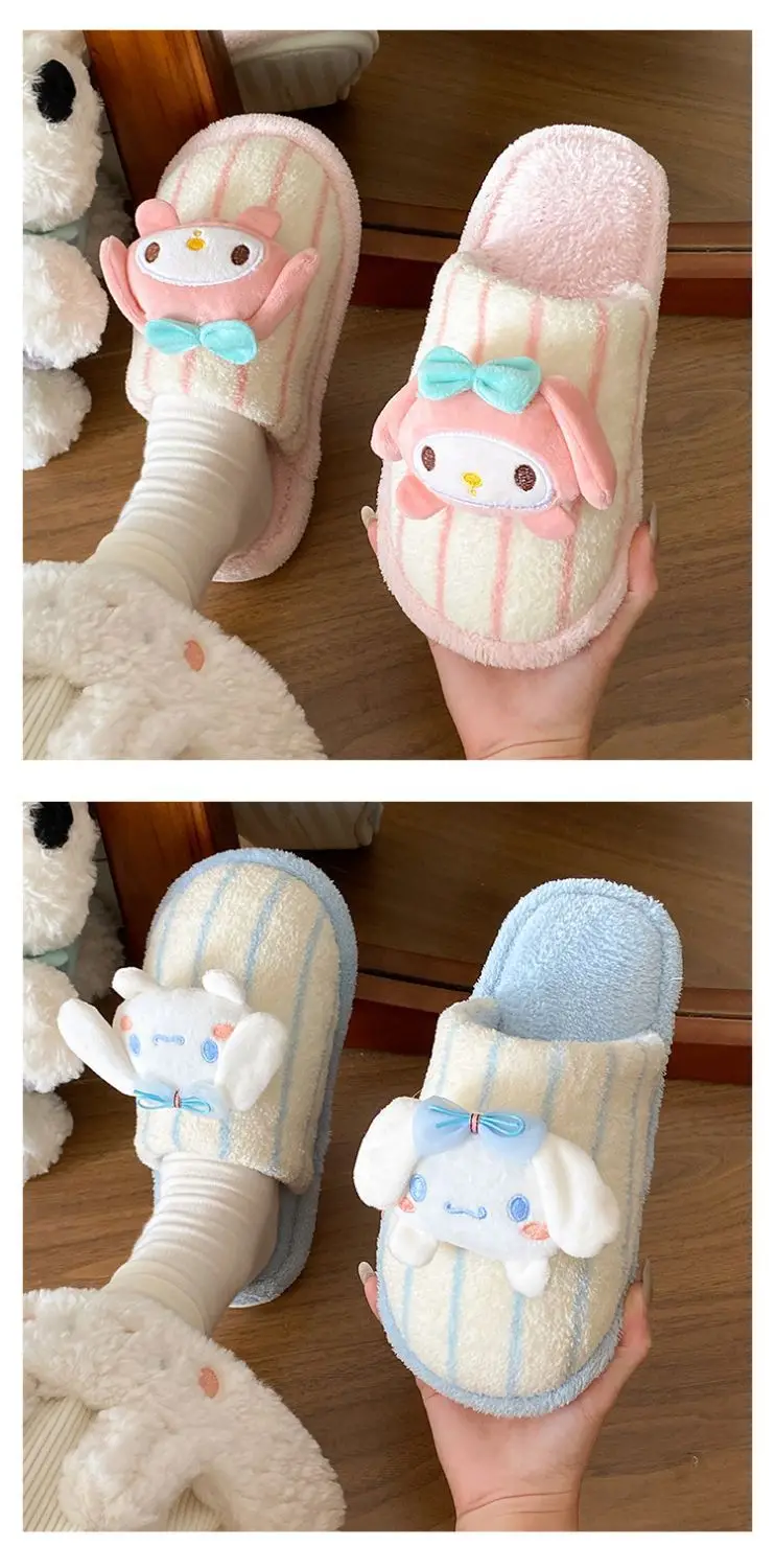 Women Cotton Cartoon Slippers Pink Bow — feature 12
