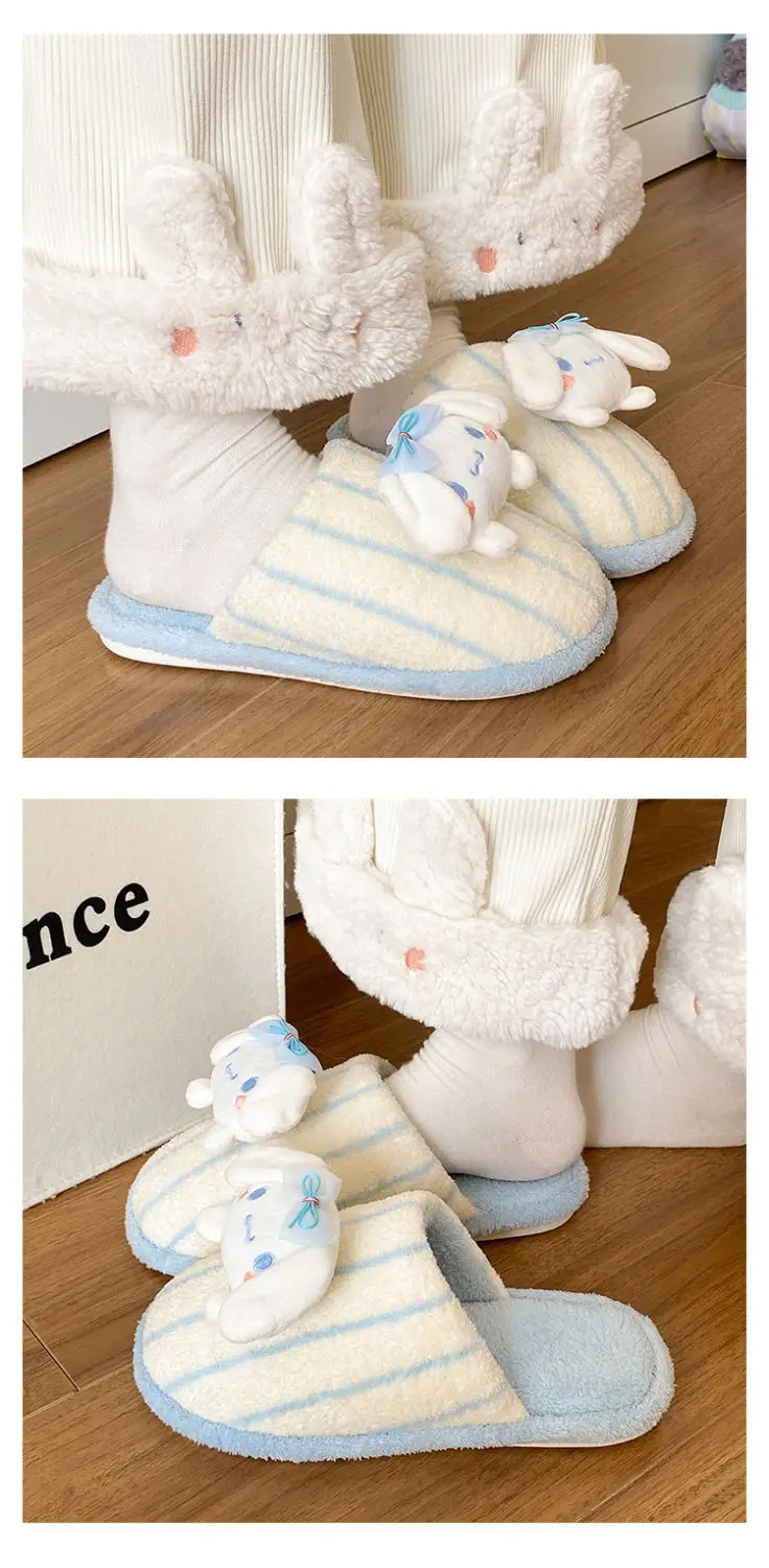 Women Cotton Cartoon Slippers Pink Bow — feature 13