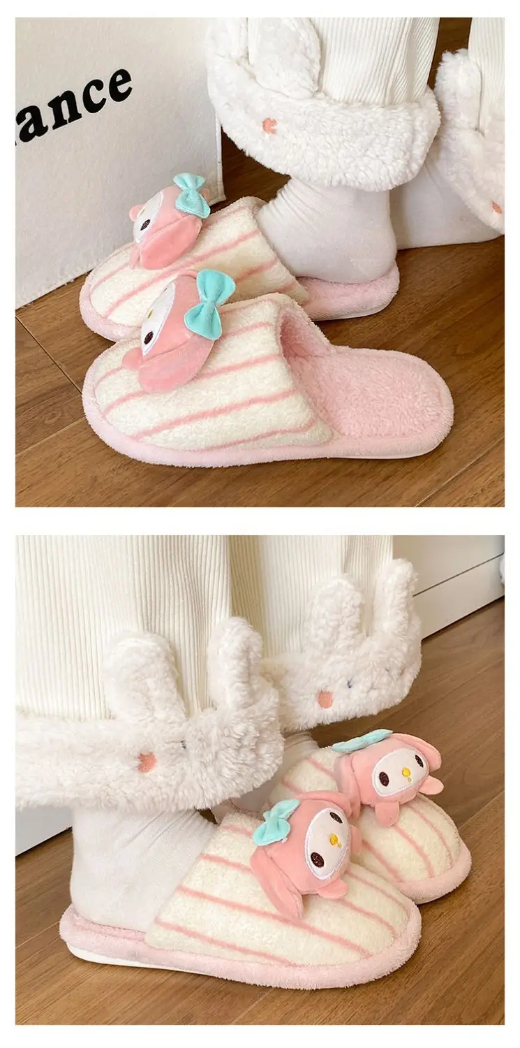 Women Cotton Cartoon Slippers Pink Bow — feature 14