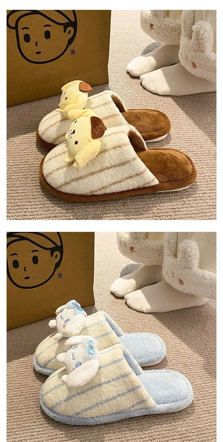 Women Cotton Cartoon Slippers Pink Bow — feature 16