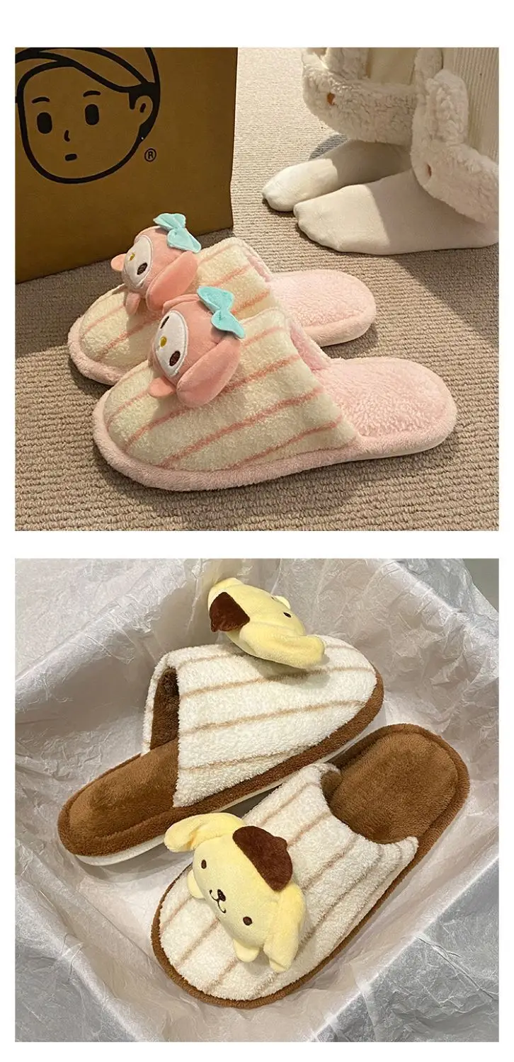 Women Cotton Cartoon Slippers Pink Bow — feature 17