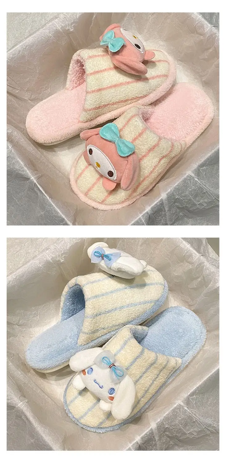 Women Cotton Cartoon Slippers Pink Bow — feature 18