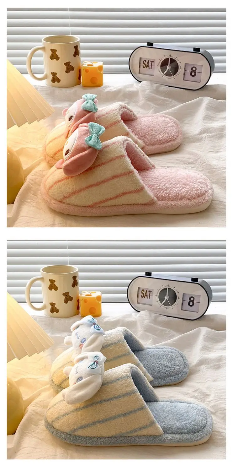 Women Cotton Cartoon Slippers Pink Bow — feature 19
