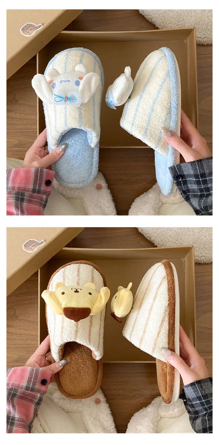 Women Cotton Cartoon Slippers Pink Bow — feature 21