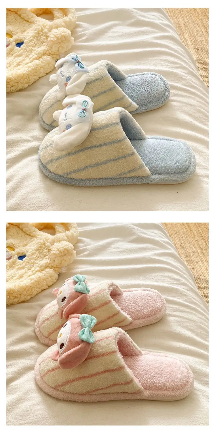 Women Cotton Cartoon Slippers Pink Bow — feature 22