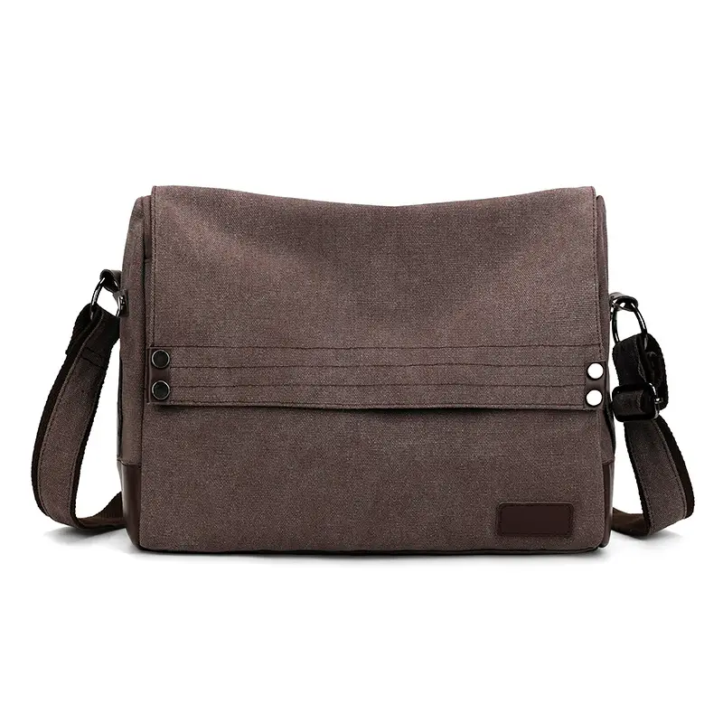 Men's Black Canvas Shoulder Bag Retro Messenger Luggage