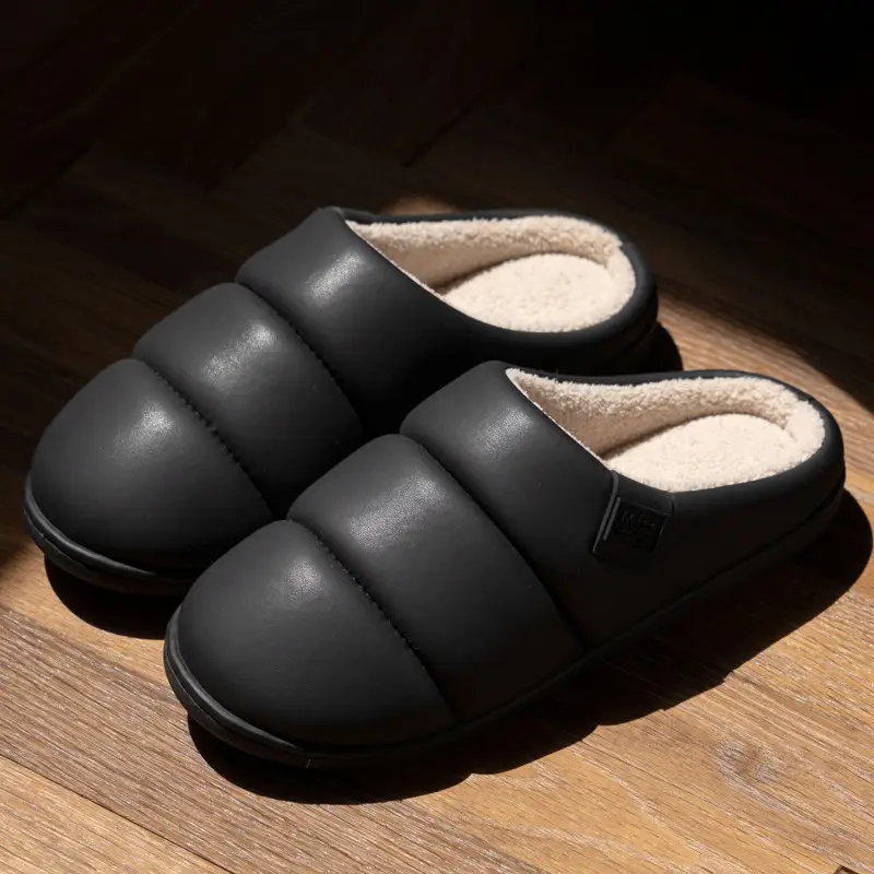 Mingsheng Windproof Outer Wear Warm Slippers for Women Autumn and Winter 2025 New Indoor Thick-Soled Baotou Couple Style Men - Image 5
