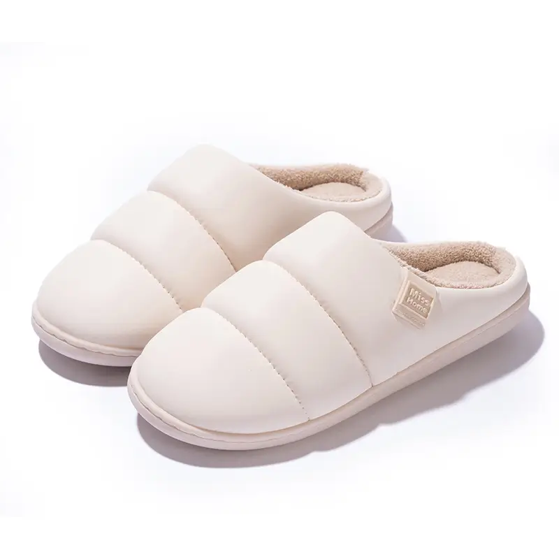 Mingsheng Windproof Outer Wear Warm Slippers for Women Autumn and Winter 2025 New Indoor Thick-Soled Baotou Couple Style Men - Image 3