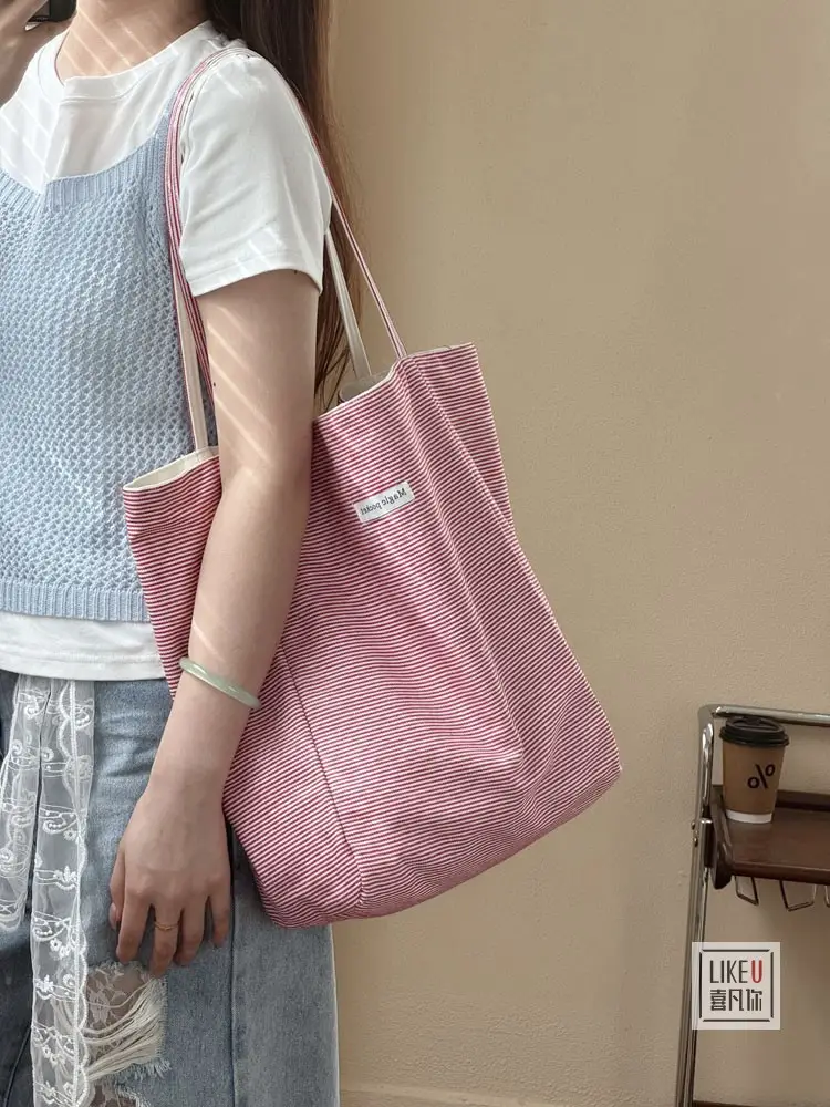 Crème Glace Embroidered Canvas Tote Bag Large Capacity — feature 13