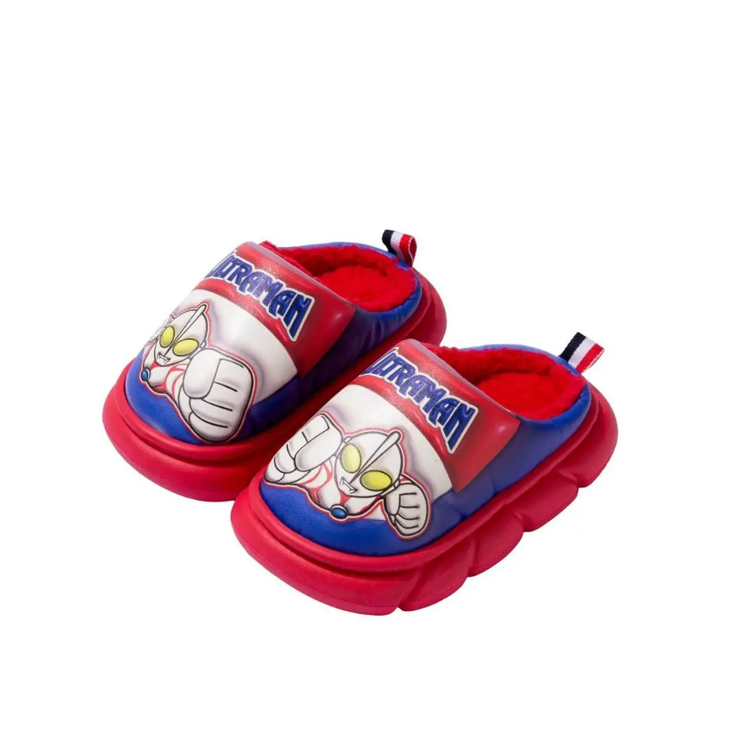 Ultraman Kidsren's Cotton Slippers for Boys Autumn and Winter Cartoon Indoor Non-Slip Medium and Large Kidsren's Warm Plush Home Cotton Shoes - Image 8