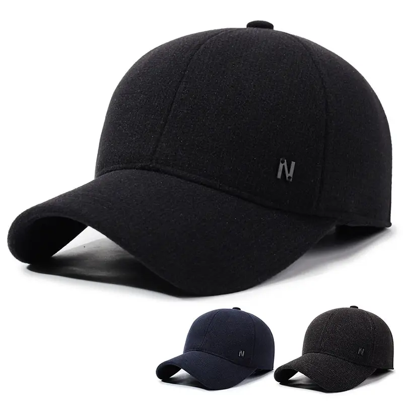 Men's Black Wool Cap with Duckbill Design Winter Use - Image 5