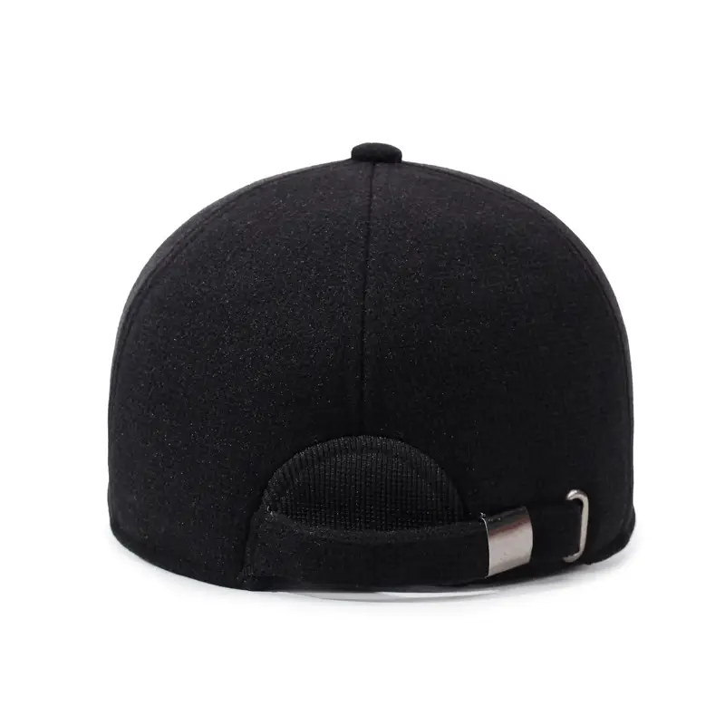 Men's Black Wool Cap with Duckbill Design Winter Use - Image 6